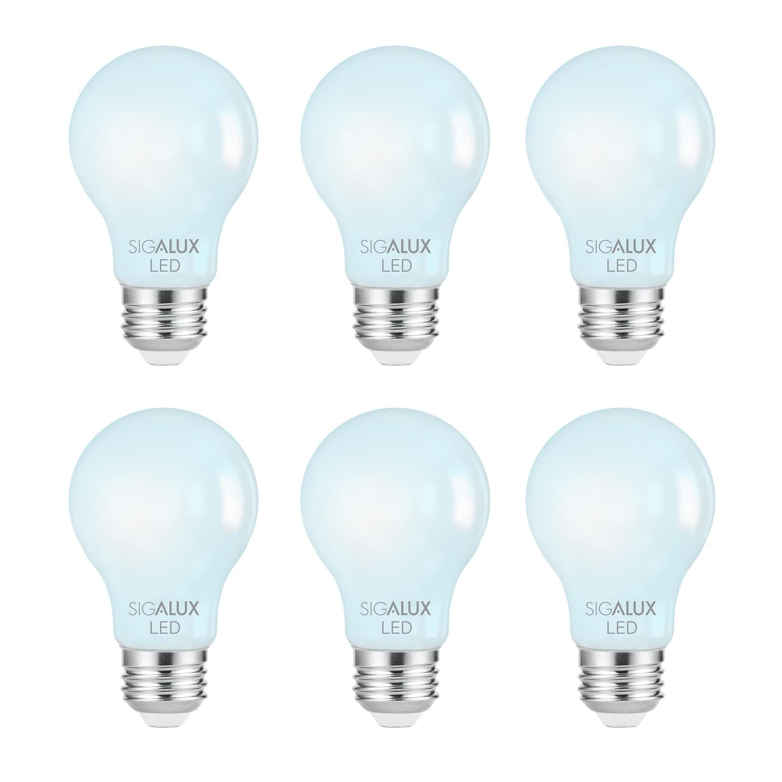 Sigalux Dimmable E26 LED Light Bulb, 60W Equivalent, Energy Star Certified