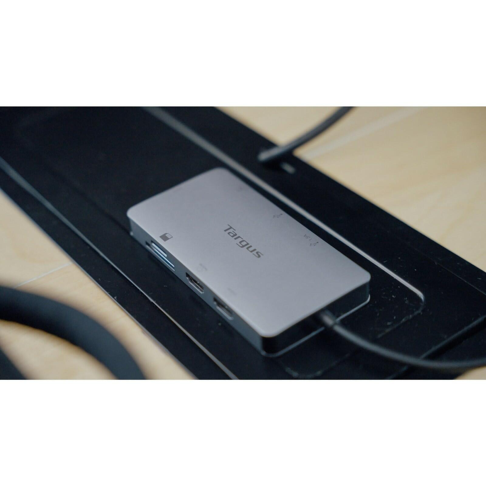 Targus® USB-C Dual HDMI™ Travel Dock, 4-1/2"H x 3"W x 7/8"D, Silver, DSU200TT