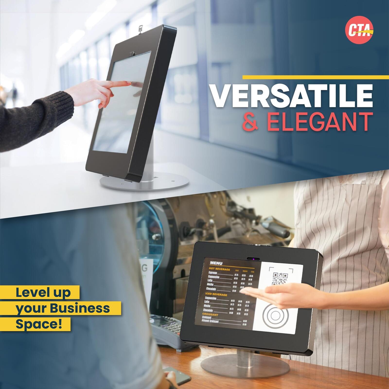 Locking iPad Wall Mount - CTA Anti-Theft Small Locking Tablet Enclosure w/ Key