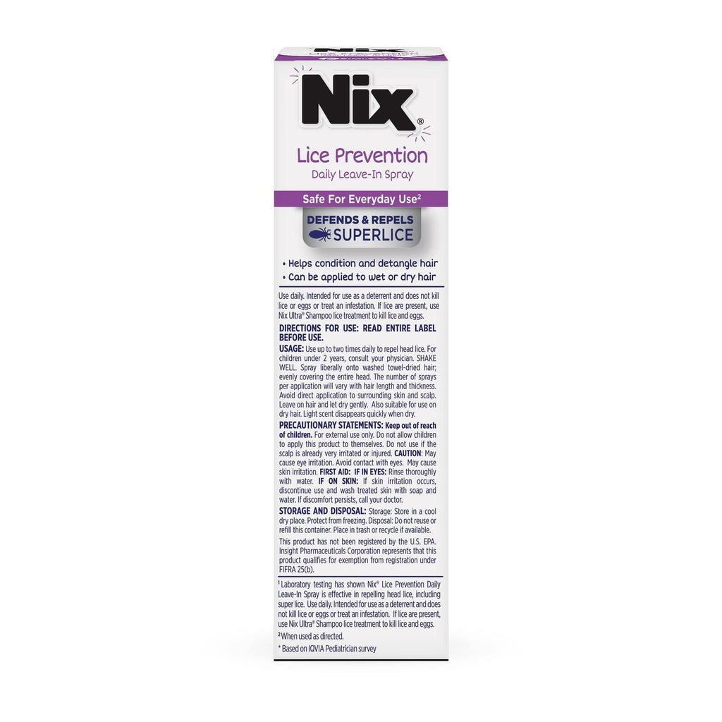 Nix Lice Prevention Spray for Kids, A Daily Leave-In Conditioning Spray to Repel