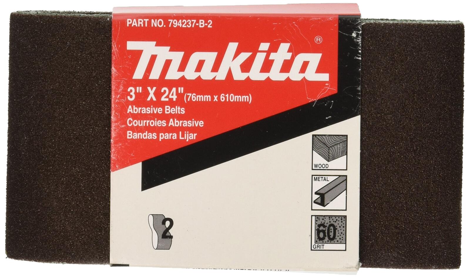 Makita 794237-D-2#100 Sanding Belt, 3-Inch by 24-Inch, 2-Pack