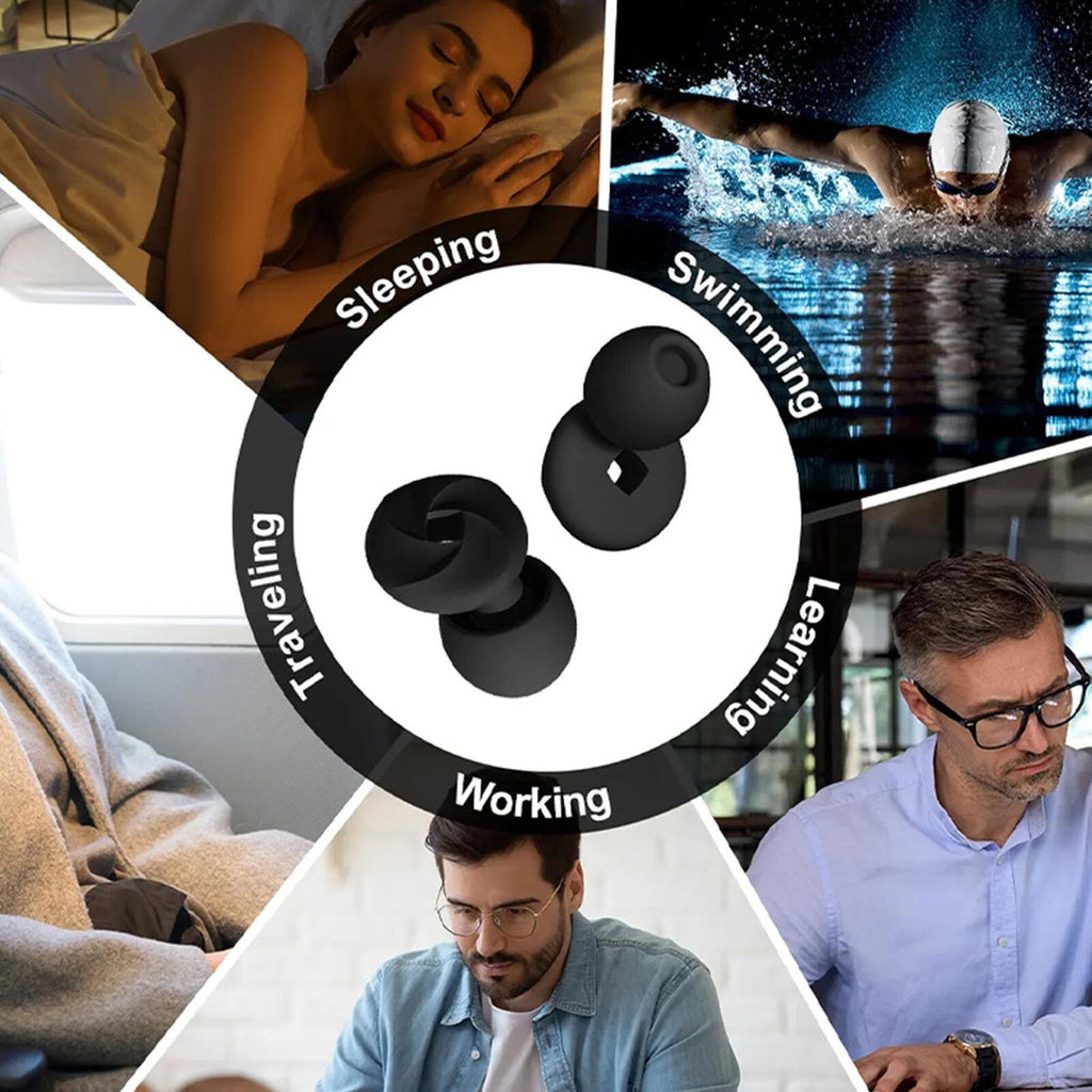 Ear Plugs for Sleep – Reusable Silicone Noise Reducing Earplugs for Sleeping,