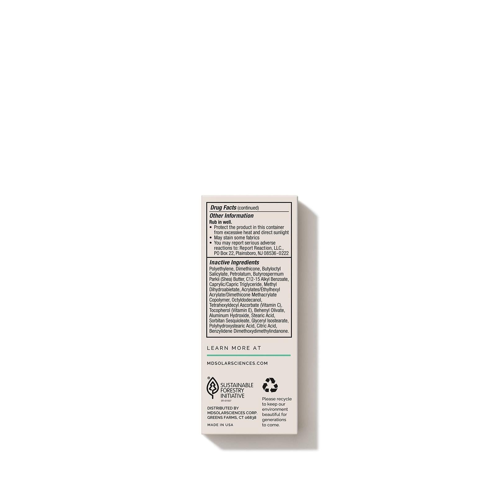 MDSolarSciences Solar Stick Mineral Sunscreen Stick SPF 40 | Water-Resistant,