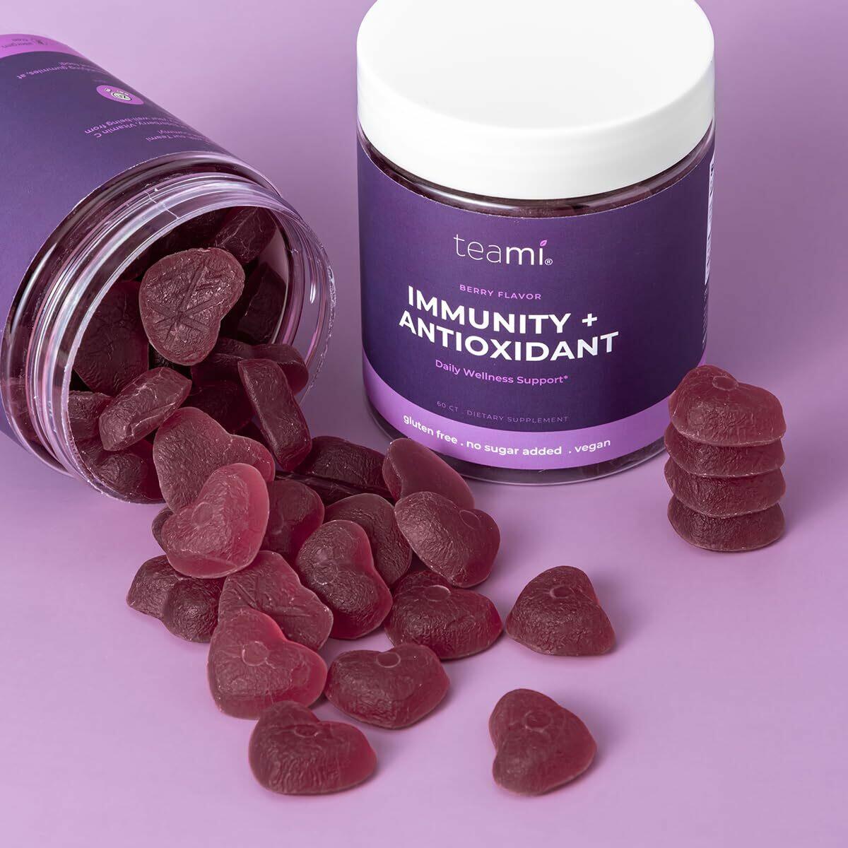Teami Elderberry Vitamin C and Zinc Gummies for Men and Women - Sambucus