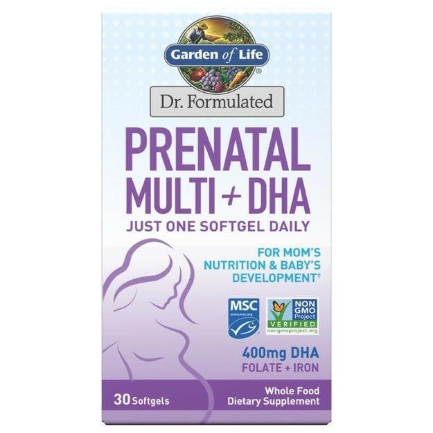 Garden of Life Dr. Formulated Prenatal Multi + DHA with Folate & Iron for Mom's
