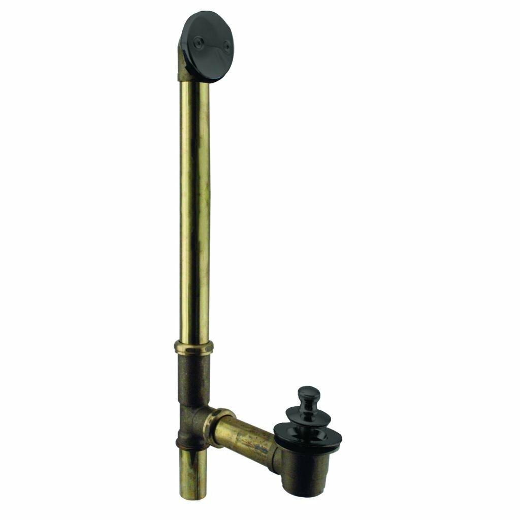 Westbrass Pull & Drain Bath Waste - 22" Make-Up, 17 Gauge Tubing, Matte Black,
