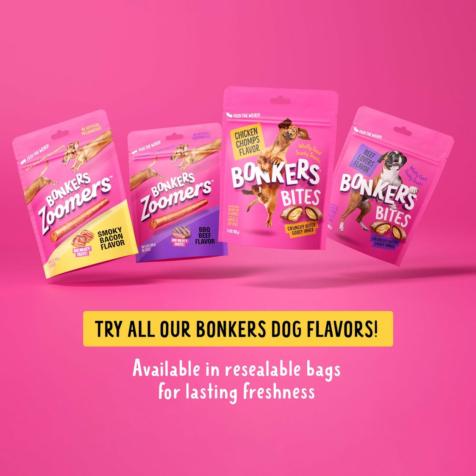 Bonkers Zoomers Soft & Chewy Smoky Bacon Flavor Dog Treats, Training Treats or