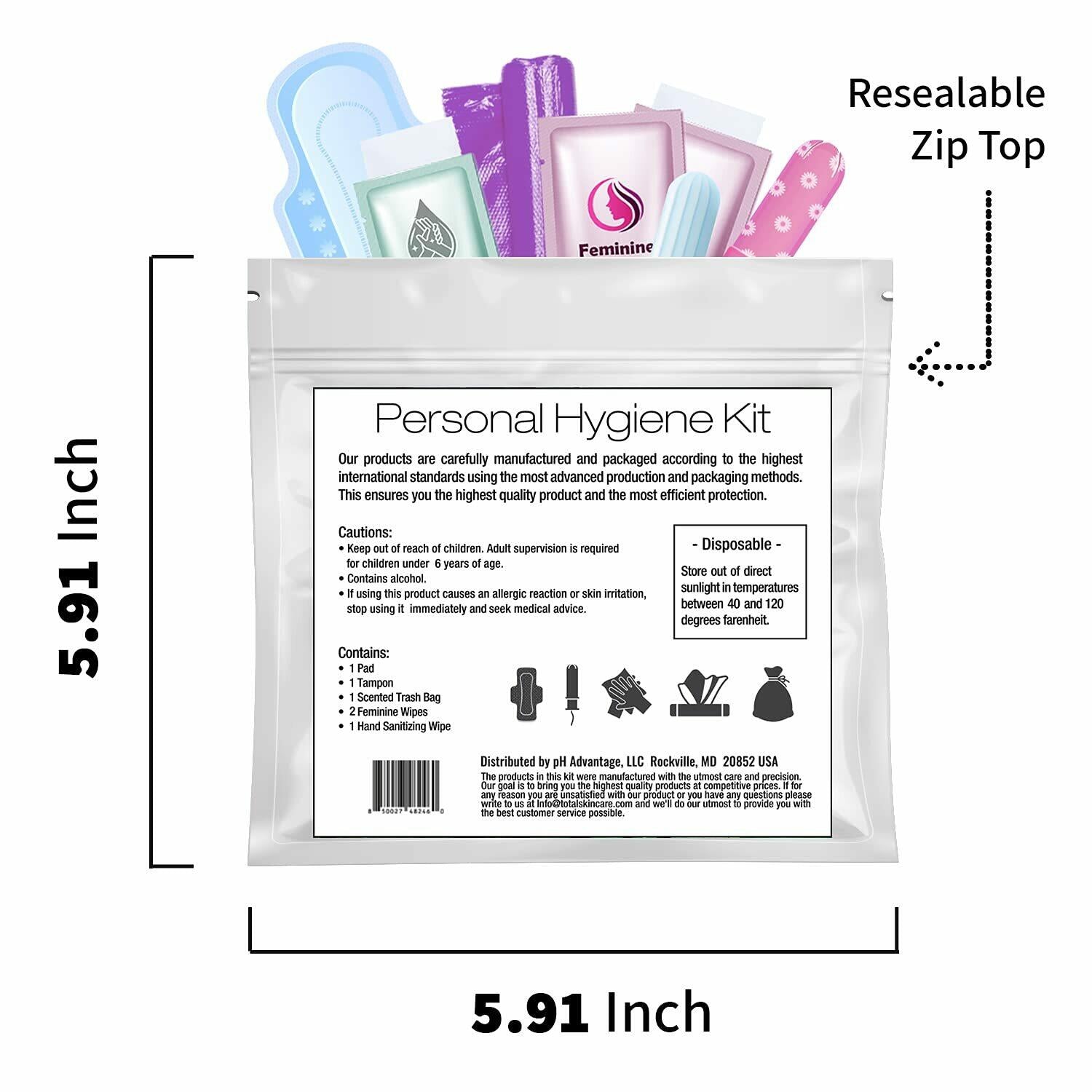 Menstrual Kit All-in-One | Convenience on The Go | Single Period Kit Pack for
