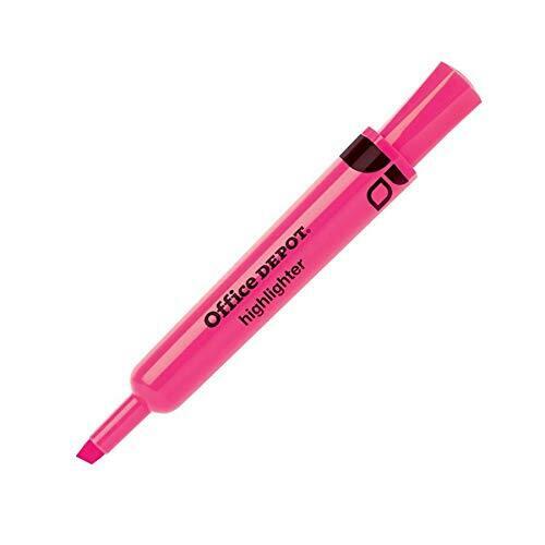Office Depot Chisel-Tip Highlighter, 100% Recycled Plastic, Fluorescent Pink,