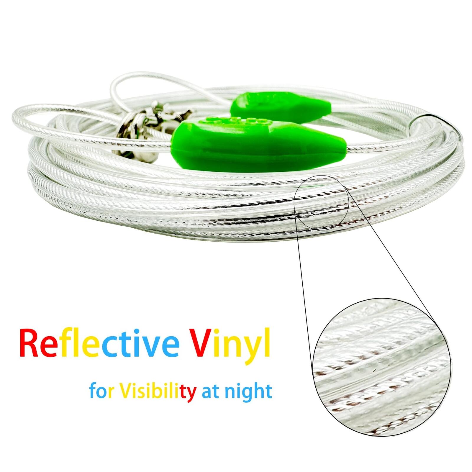 Petest 30ft Reflective Tie-Out Cable for Large Dogs Up to 90 Pounds