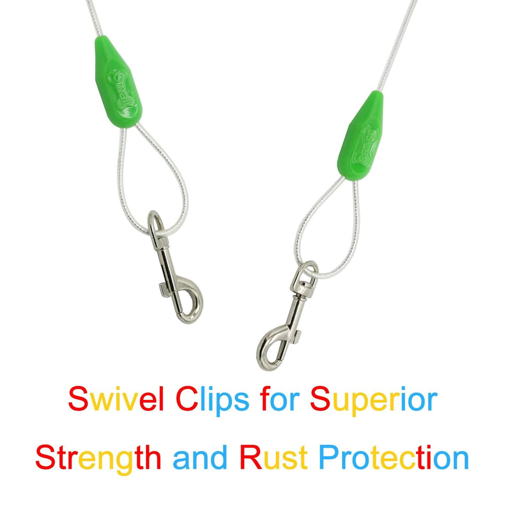 Petest 30ft Reflective Tie-Out Cable for Large Dogs Up to 90 Pounds
