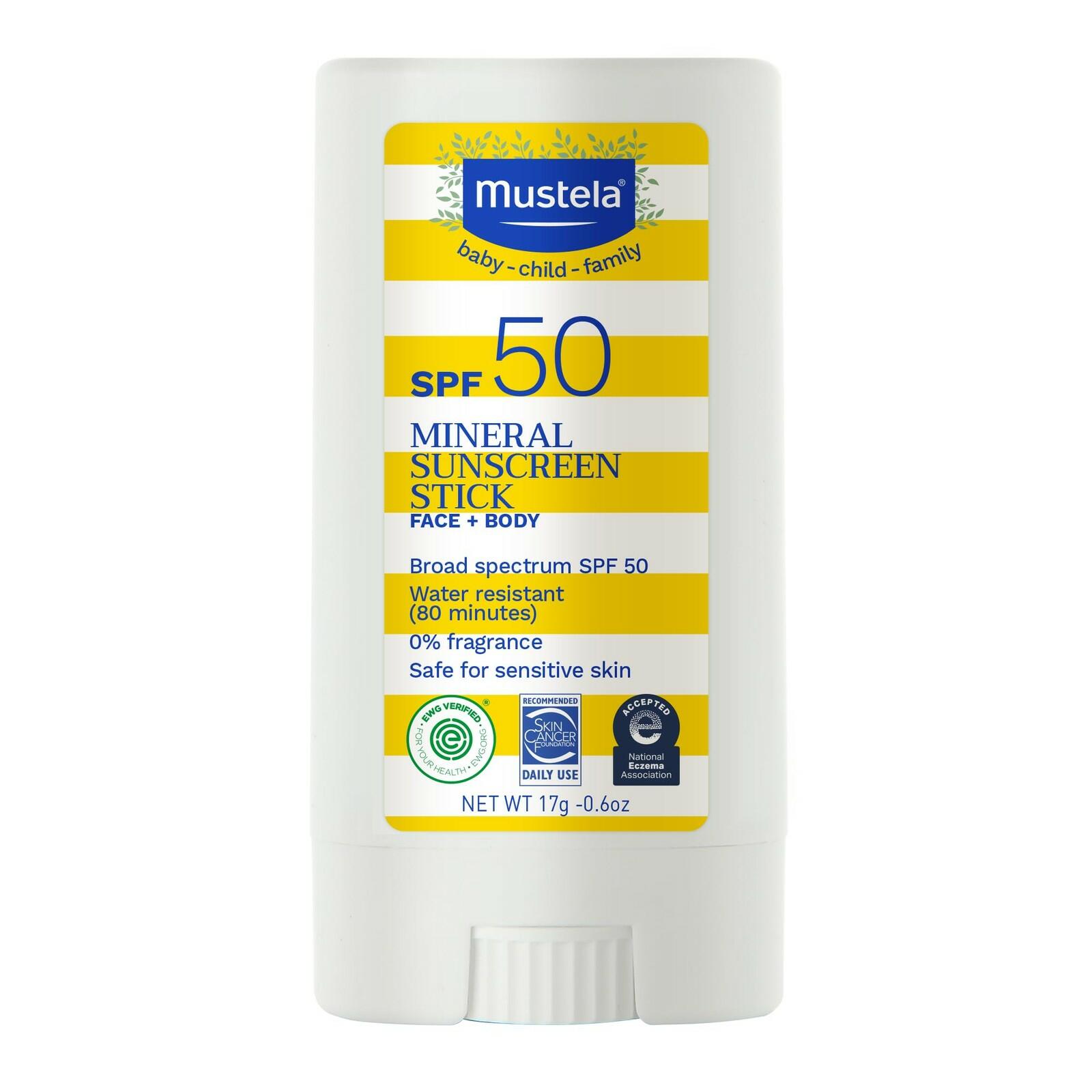 Mustela Baby Mineral Sunscreen Stick SPF 50 Broad Spectrum - Face & Body Sun