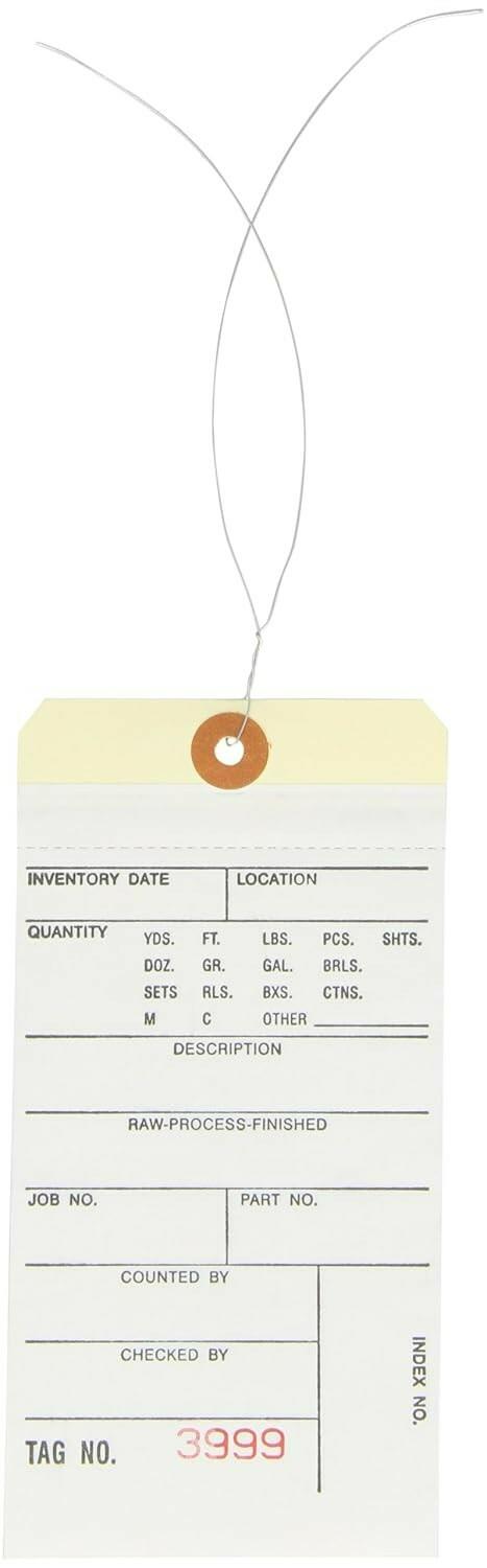 Aviditi Inventory Tags #8 6-1/4" x 3-1/8" Wired Carbonless 3500-3999 Case 500