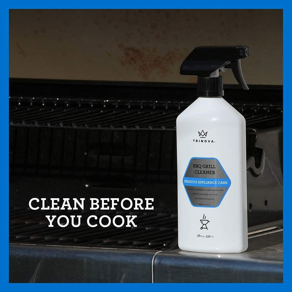 TriNova BBQ Grill Cleaning Spray - Degreaser Cleaning Solution For Grates On
