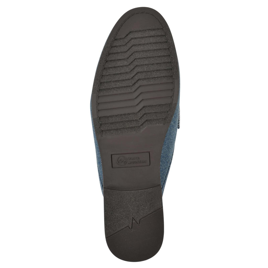 WHITE MOUNTAIN Women's Castor Moc Toe Mule, Vintage.Blue/Fabric, 9.5 M