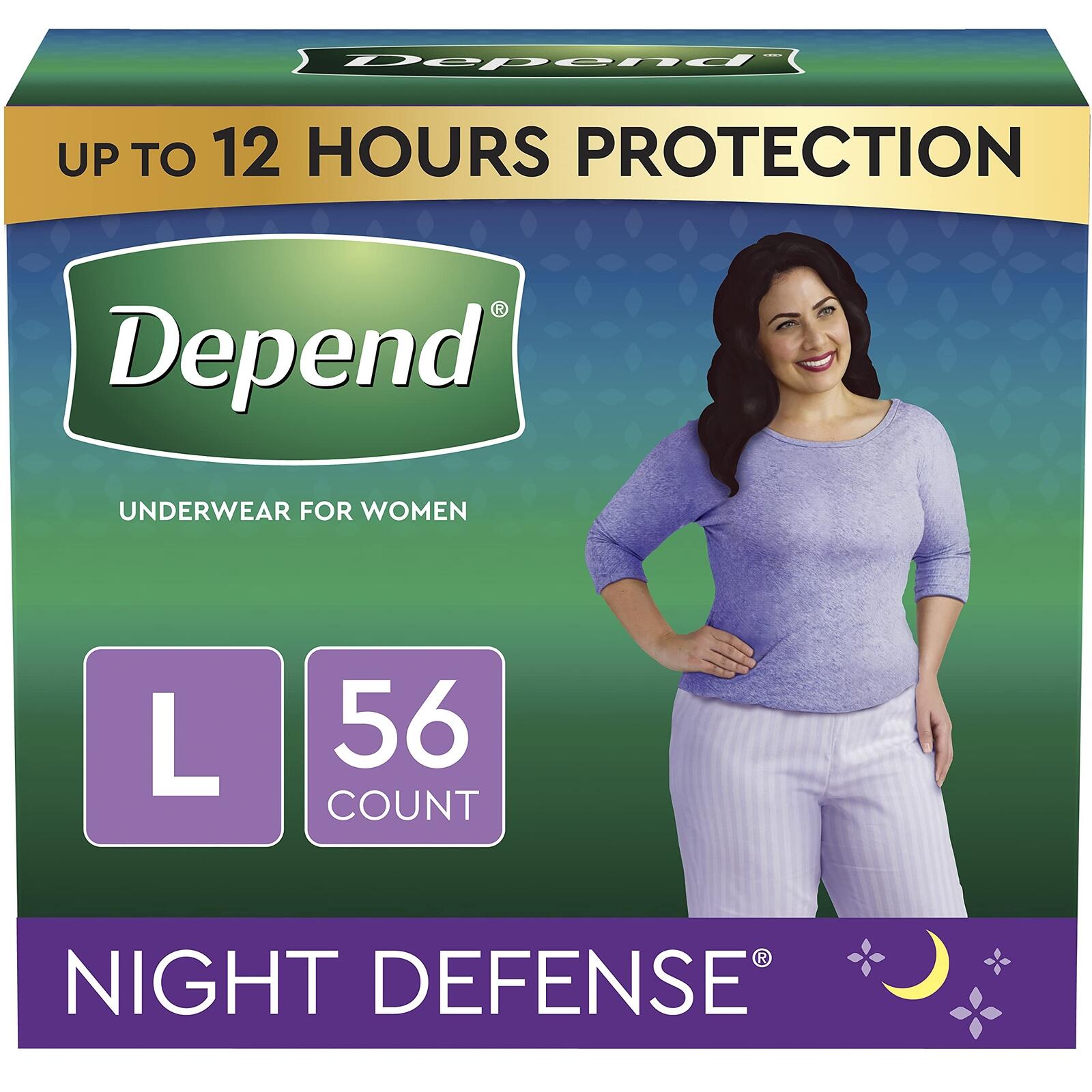 Depend Night Defense Adult Incontinence & Postpartum Bladder Leak Underwear for