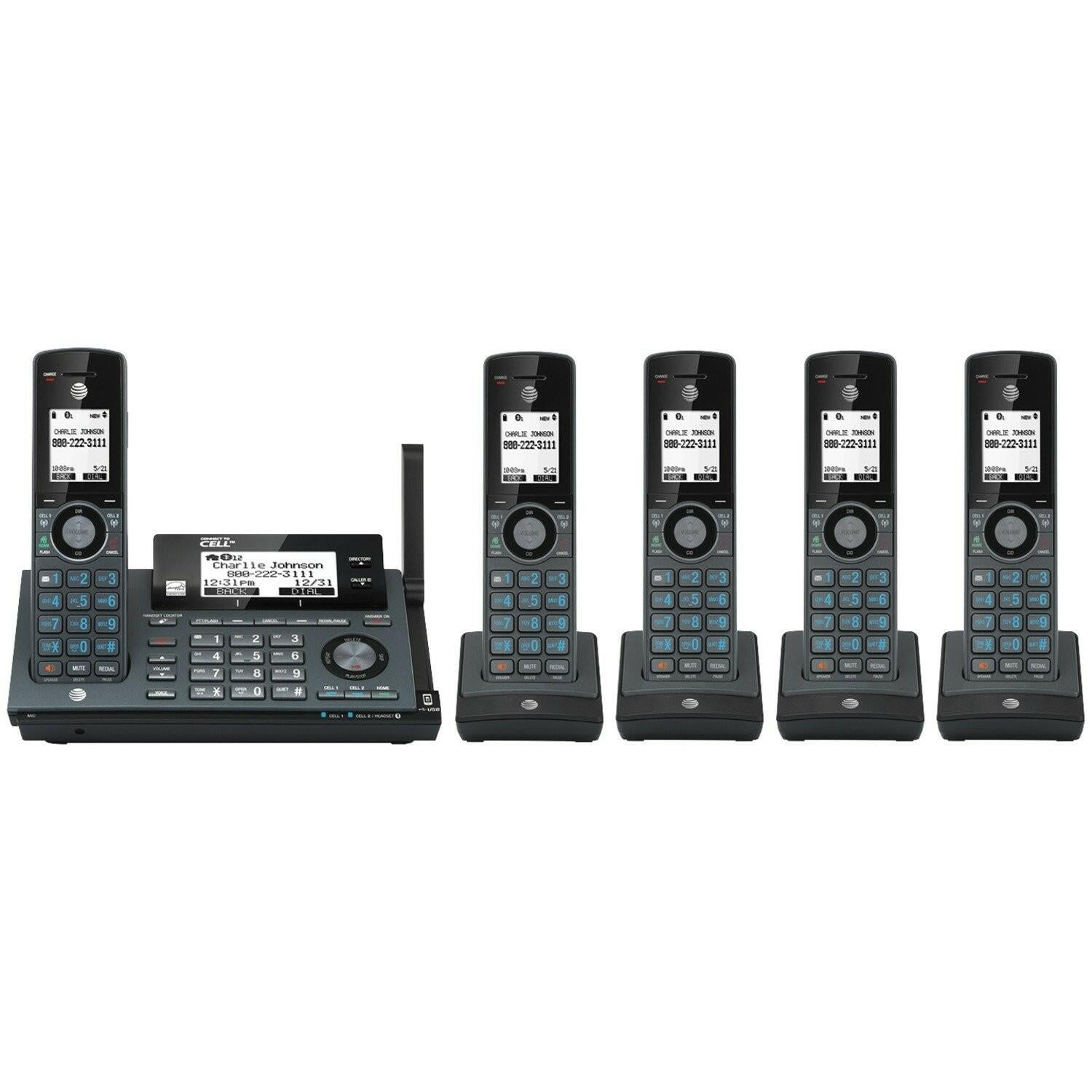 AT&T CLP99587 5-Handset Cordless Landline Phone System Answering Machine
