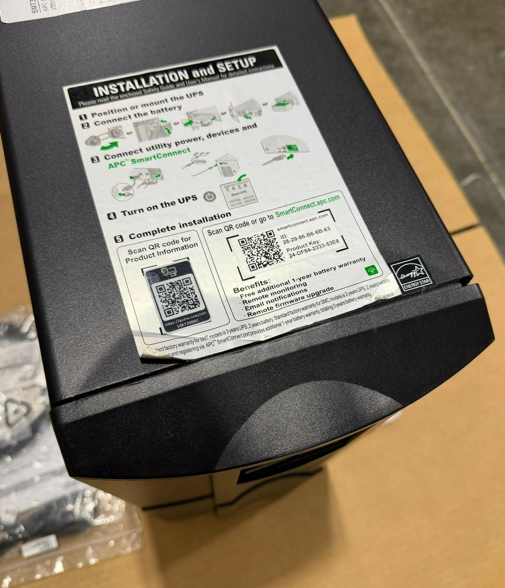 APC Smart-UPS SMT3000C 3000VA Sinewave UPS Battery Backup AVR 120V SmartConnect