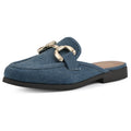 WHITE MOUNTAIN Women's Castor Moc Toe Mule, Vintage.Blue/Fabric, 9.5 M