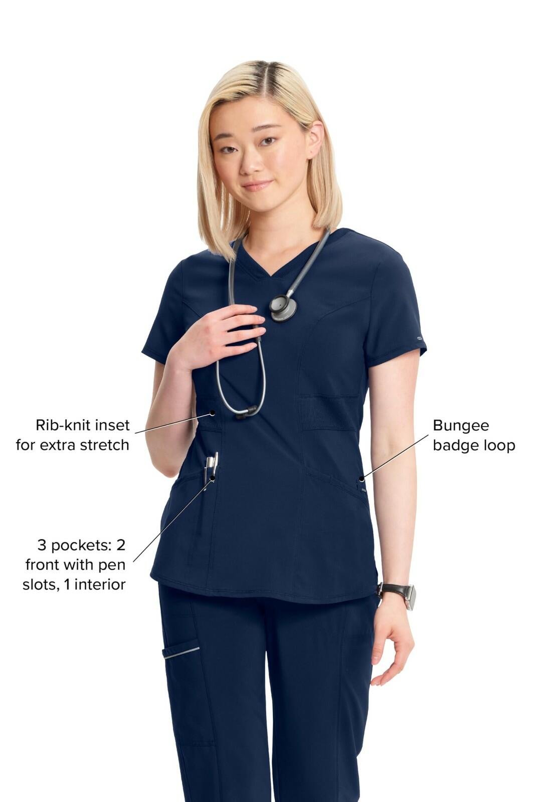 Cherokee Infinity V-Neck Women's Nurse Scrub Top, 4-Way Stretch, Superior