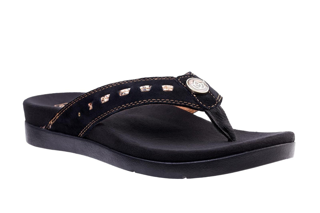 REVITALIGN Women's Laguna Slide Sandal, Black, 6.5
