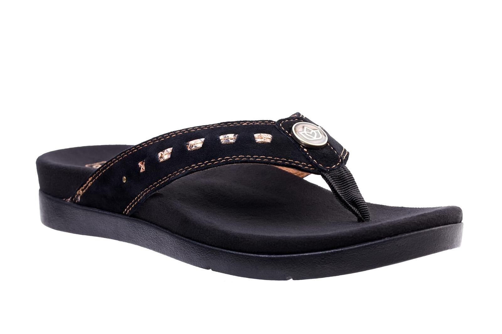 REVITALIGN Women's Laguna Slide Sandal, Black, 6.5