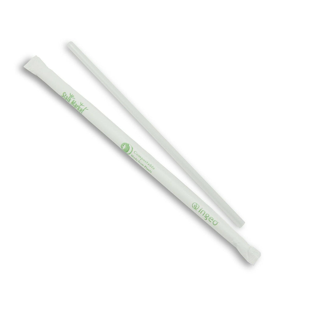 Planet+ 100% Compostable PLA Straws, Individually Wrapped, Jumbo, 7.75-inch,