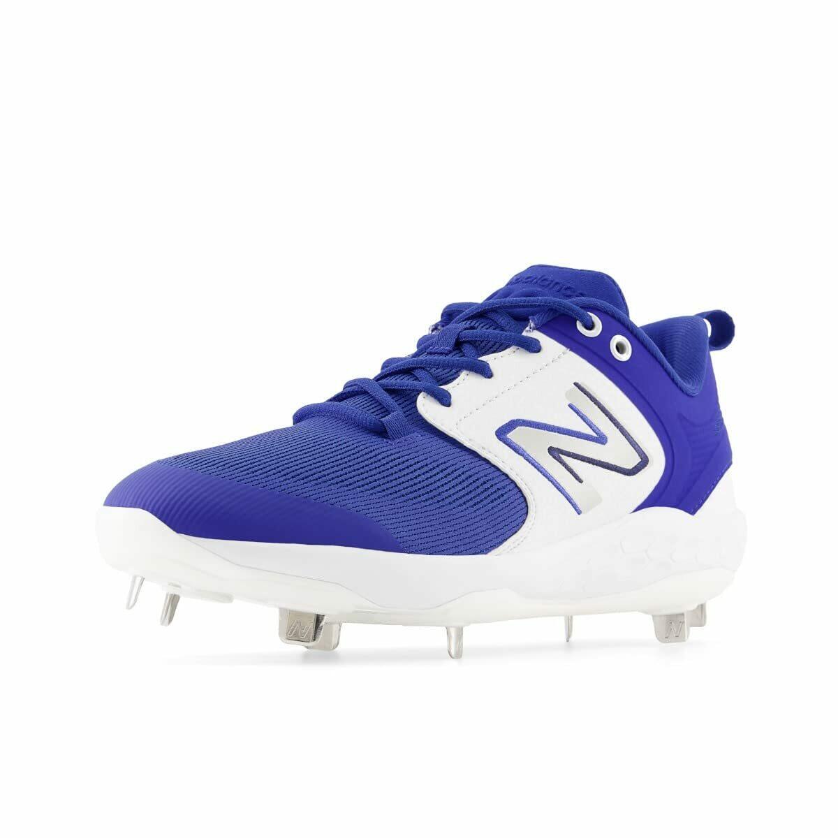 New Balance Men's Fresh Foam X 3000 V6 Metal Baseball Shoe, Royal/White, 14