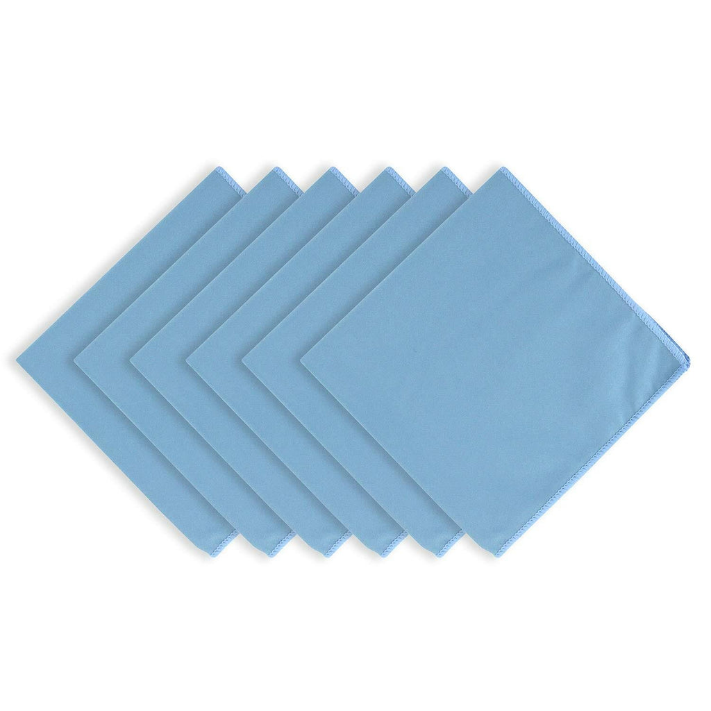 Arkwright Microfiber Suede Glass Cleaning Cloths 6 Pack (16 x 16 in, Blue)