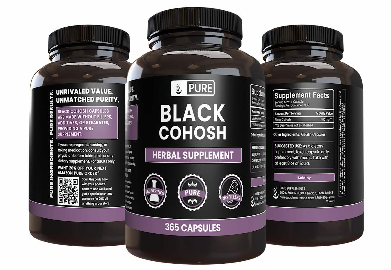 Pure Original Ingredients Black Cohosh (365 Capsules) No Magnesium Or Rice