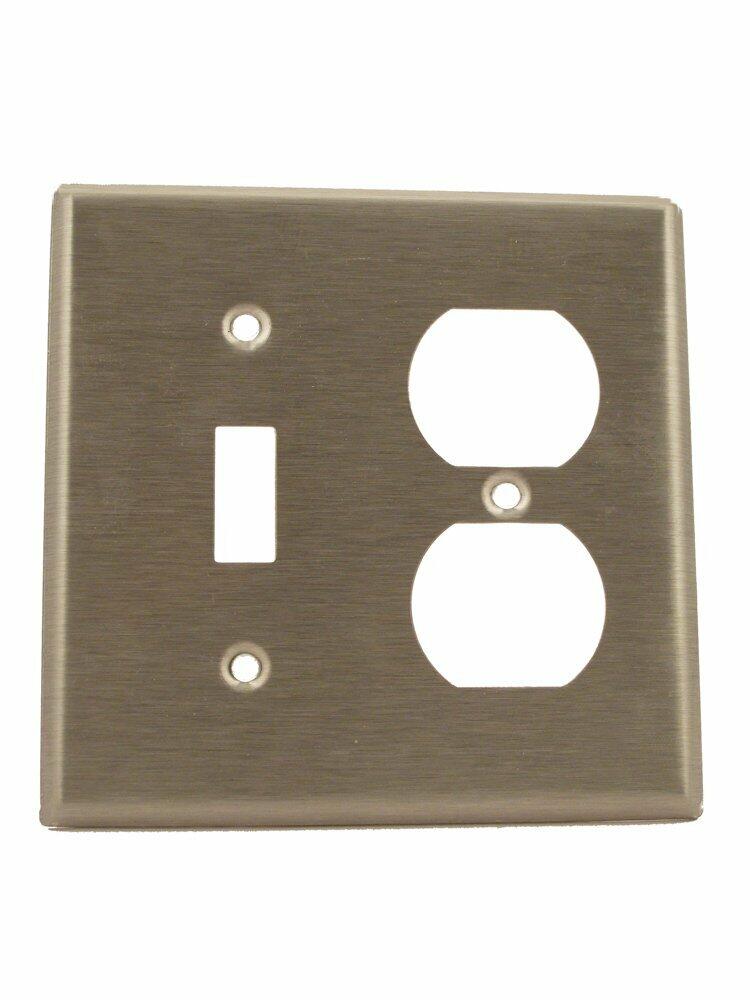 Leviton 84005 2-Gang 1-Toggle 1-Duplex Device Combination Wallplate, Standard