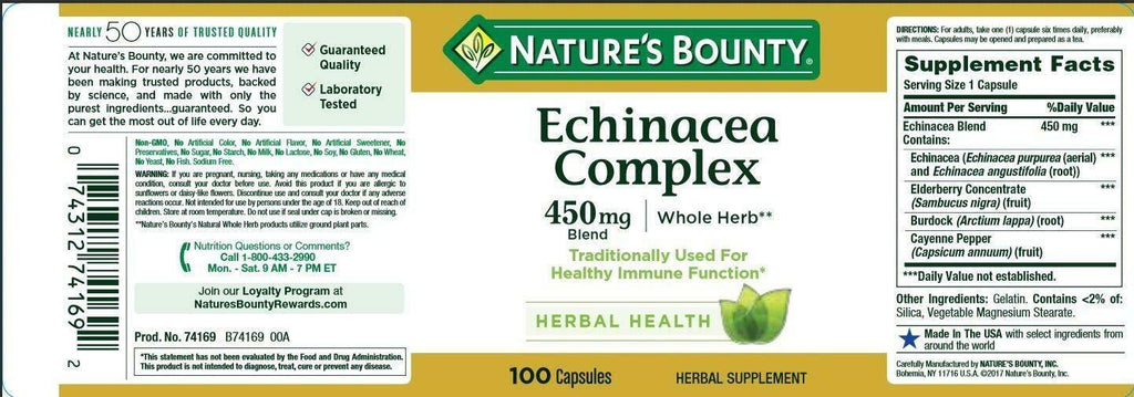 Echinacea Complex by Nature's Bounty, Herbal Supplement, Supports Immune Health,