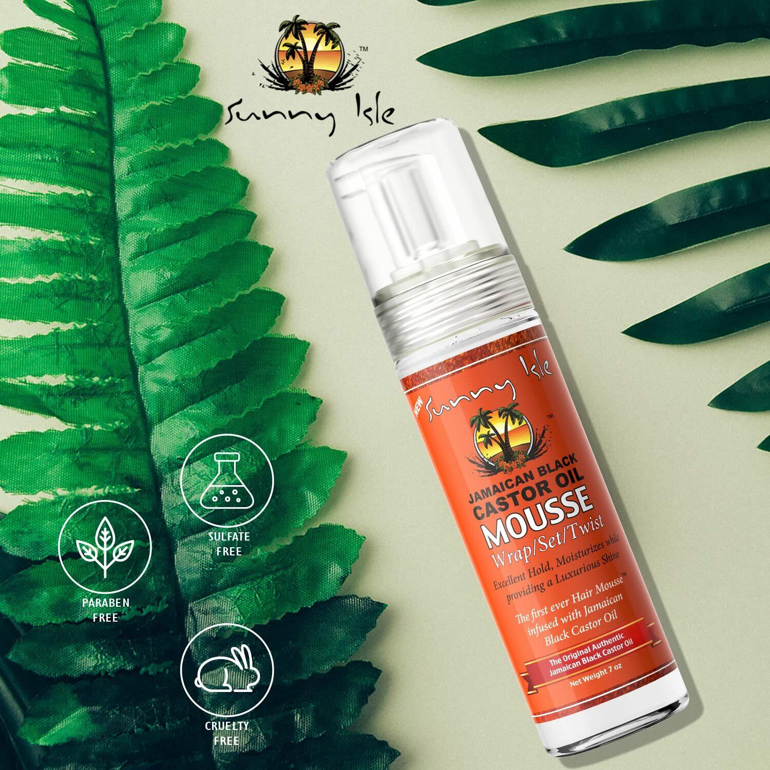 Sunny Isle Jamaican Black Castor Oil Mousse Wrap Set Twist 7oz | Excellent Hold,