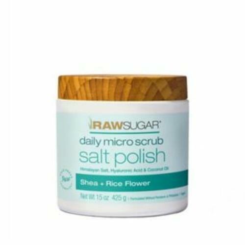 Raw Sugar Daily Micro Salt Scrub Polish - Shea + Rice Flower - 15 oz