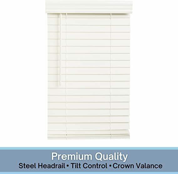 LOTUS & WINDOWARE Cordless 2-inchFaux Wood Blind 63" Wide x 36" Long,(Soft