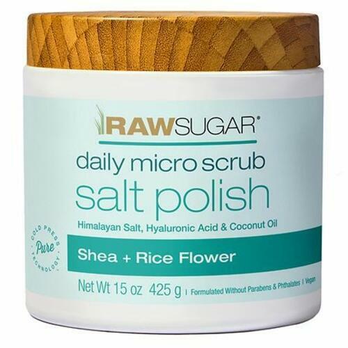 Raw Sugar Daily Micro Salt Scrub Polish - Shea + Rice Flower - 15 oz