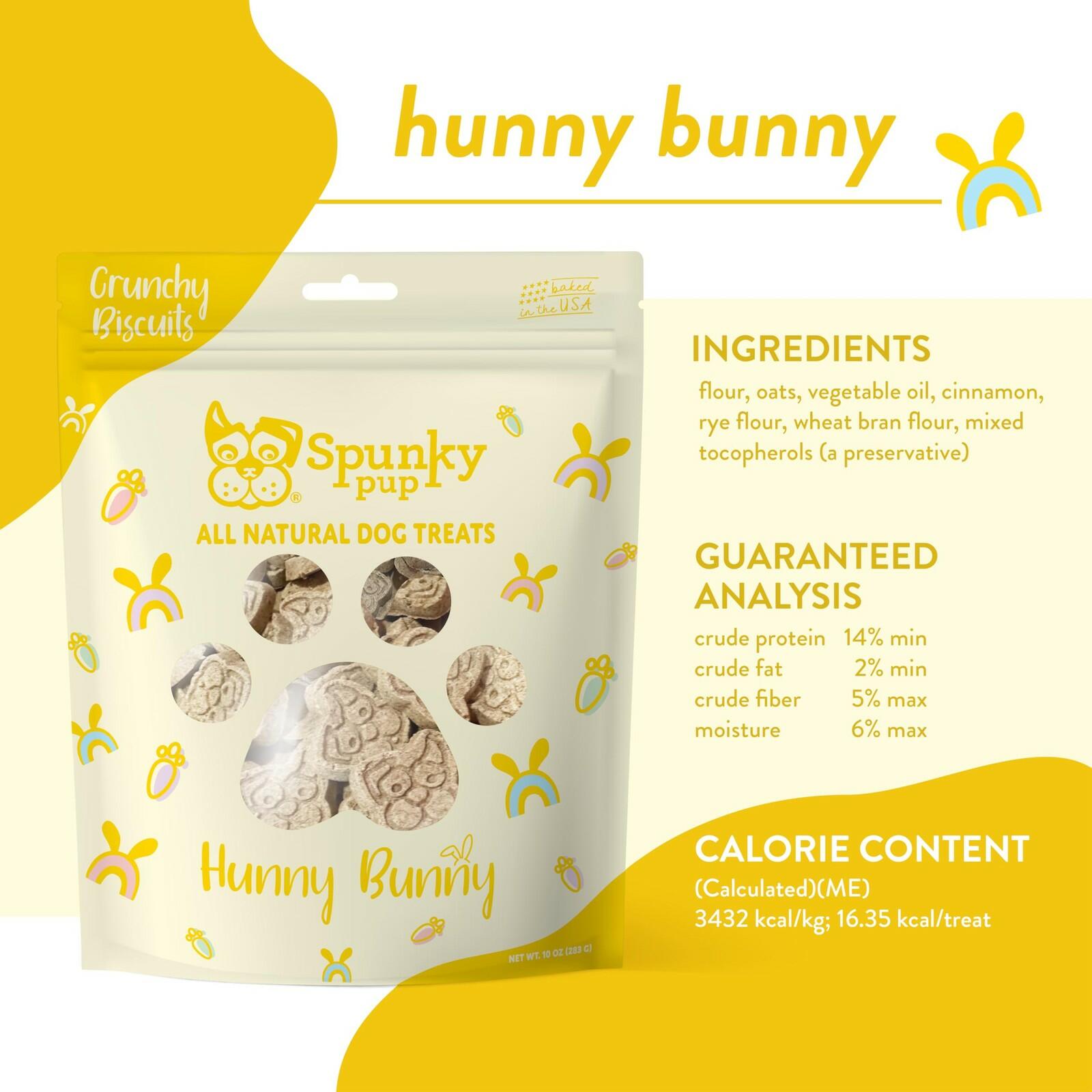 Spunky pup Hunny Bunny, Crunchy Biscuit Treats, 10 oz
