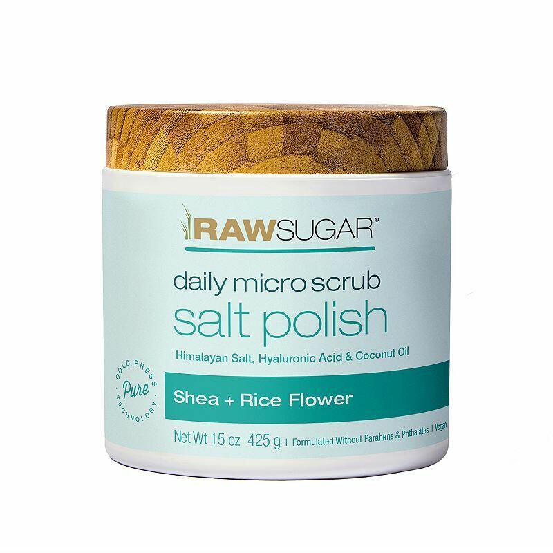Raw Sugar Daily Micro Salt Scrub Polish - Shea + Rice Flower - 15 oz