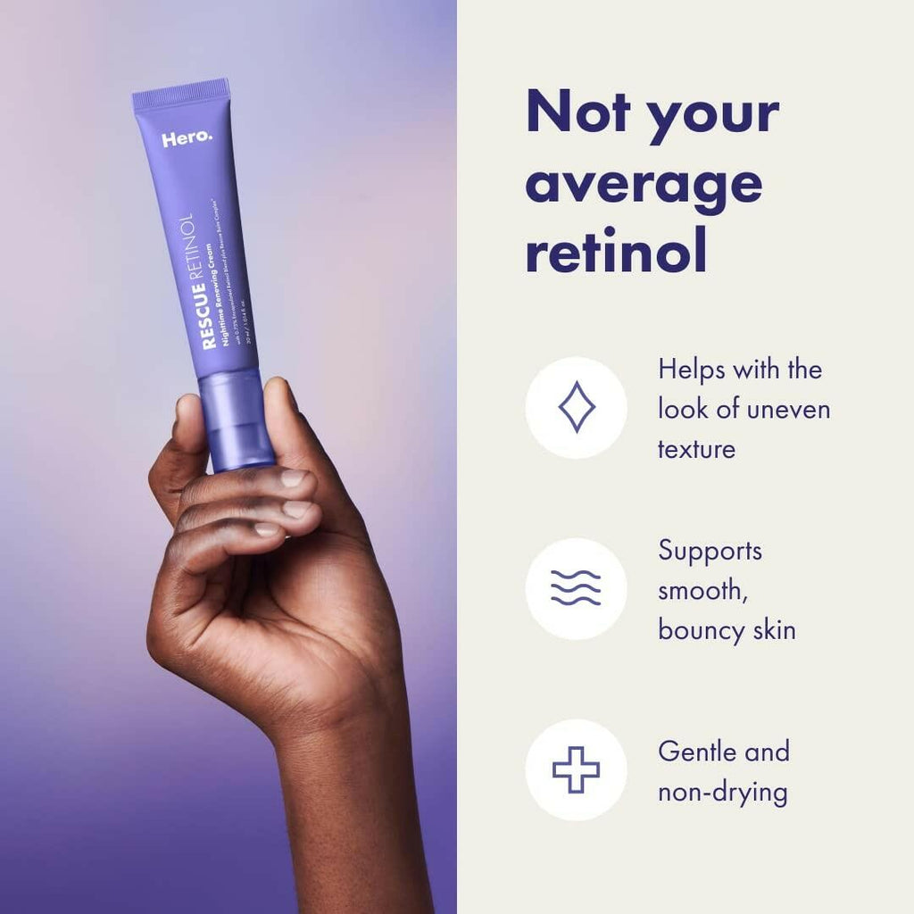 Rescue Retinol Nighttime Renewing Cream - Helps With the Look of Uneven Texture