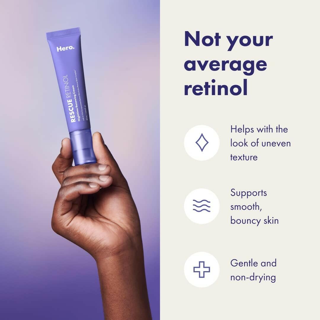 Rescue Retinol Nighttime Renewing Cream - Helps With the Look of Uneven Texture