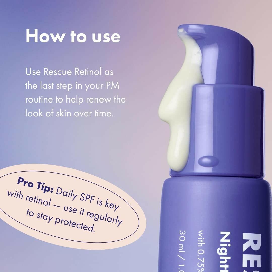 Rescue Retinol Nighttime Renewing Cream - Helps With the Look of Uneven Texture