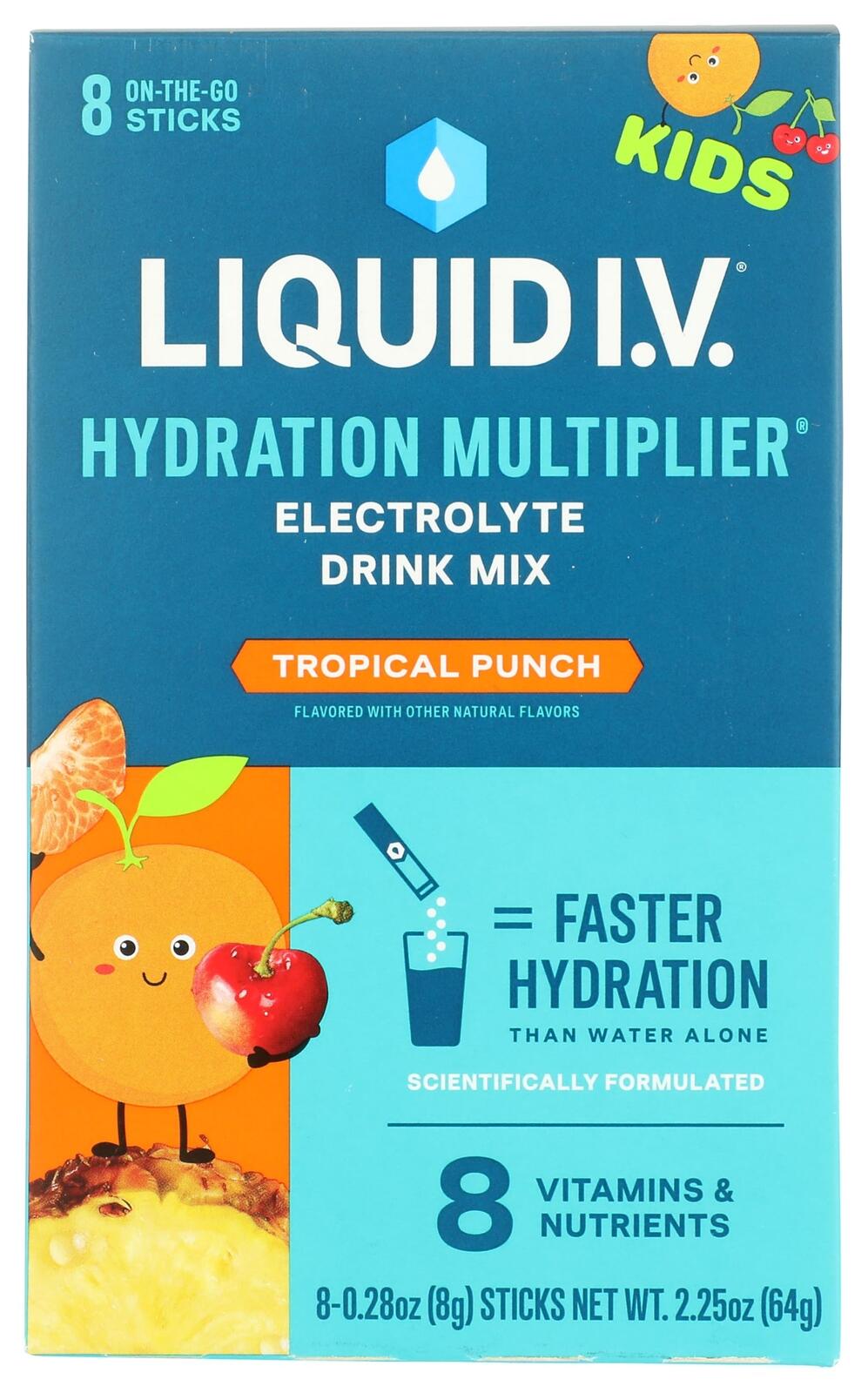 LIQUID IV Tropical Punch Kids Hydration Mix 8 Count, 0.28 OZ