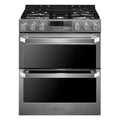 LG - SIGNATURE 7.3 Cu. Ft. Smart Slide-In Double Oven Dual Fuel Damaged Glass