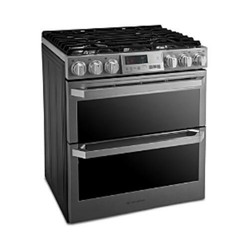 LG - SIGNATURE 7.3 Cu. Ft. Smart Slide-In Double Oven Dual Fuel Damaged Glass