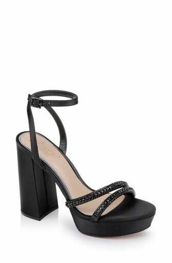 Jewel Badgley Mischka Rochel Platform Block Heel with Gemstone Embellished
