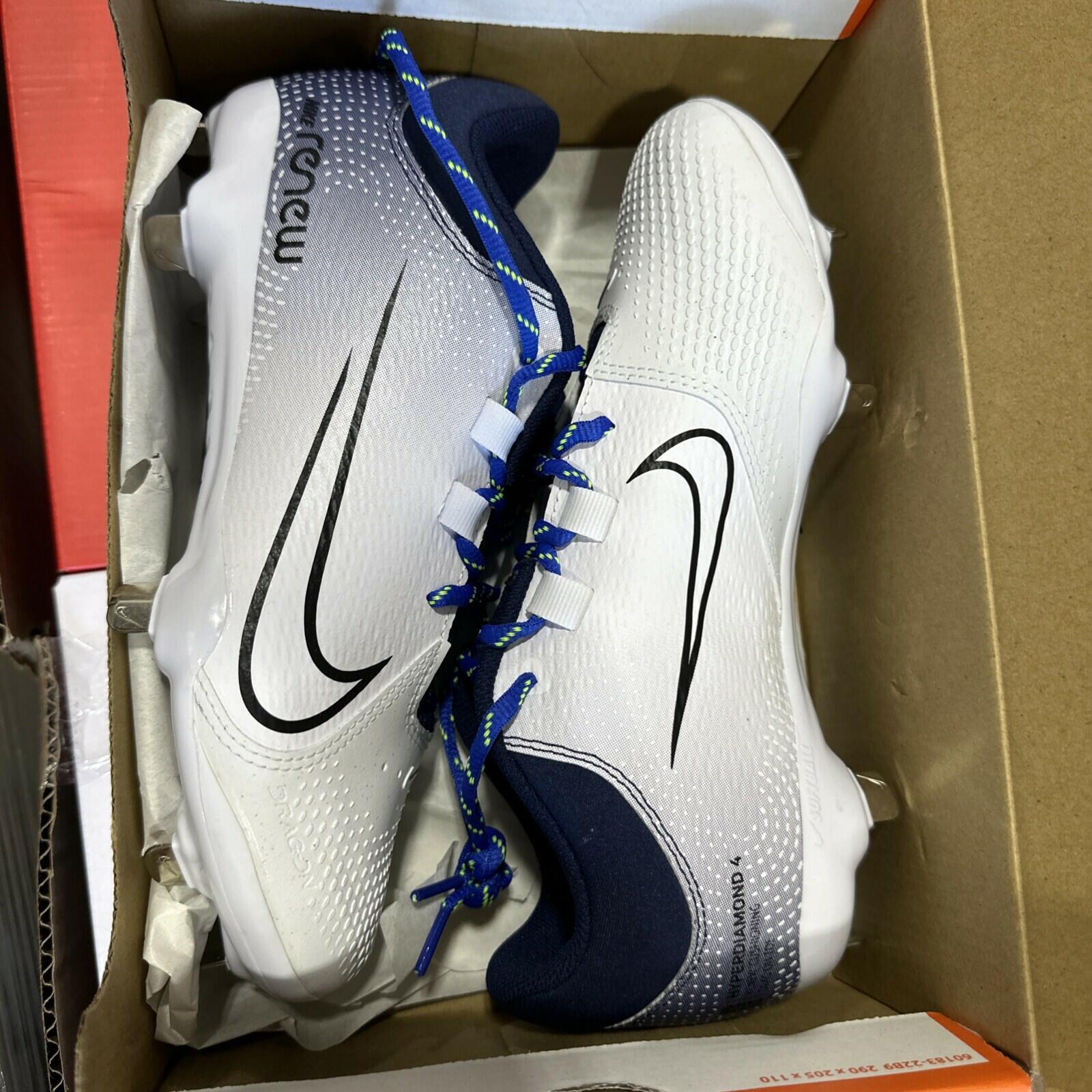 Nike Hyperdiamond 4 PRO Metal Softball Cleats - White Navy CZ5920-400 Women’s 8