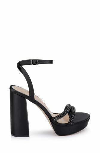 Jewel Badgley Mischka Rochel Platform Block Heel with Gemstone Embellished