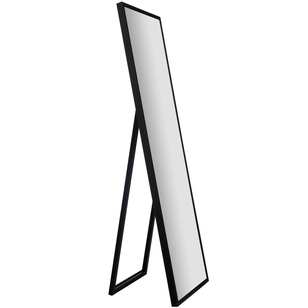 Everly Hart Collection 17.5" x 58" Framed Black Floor Free Standing Mirror wi...