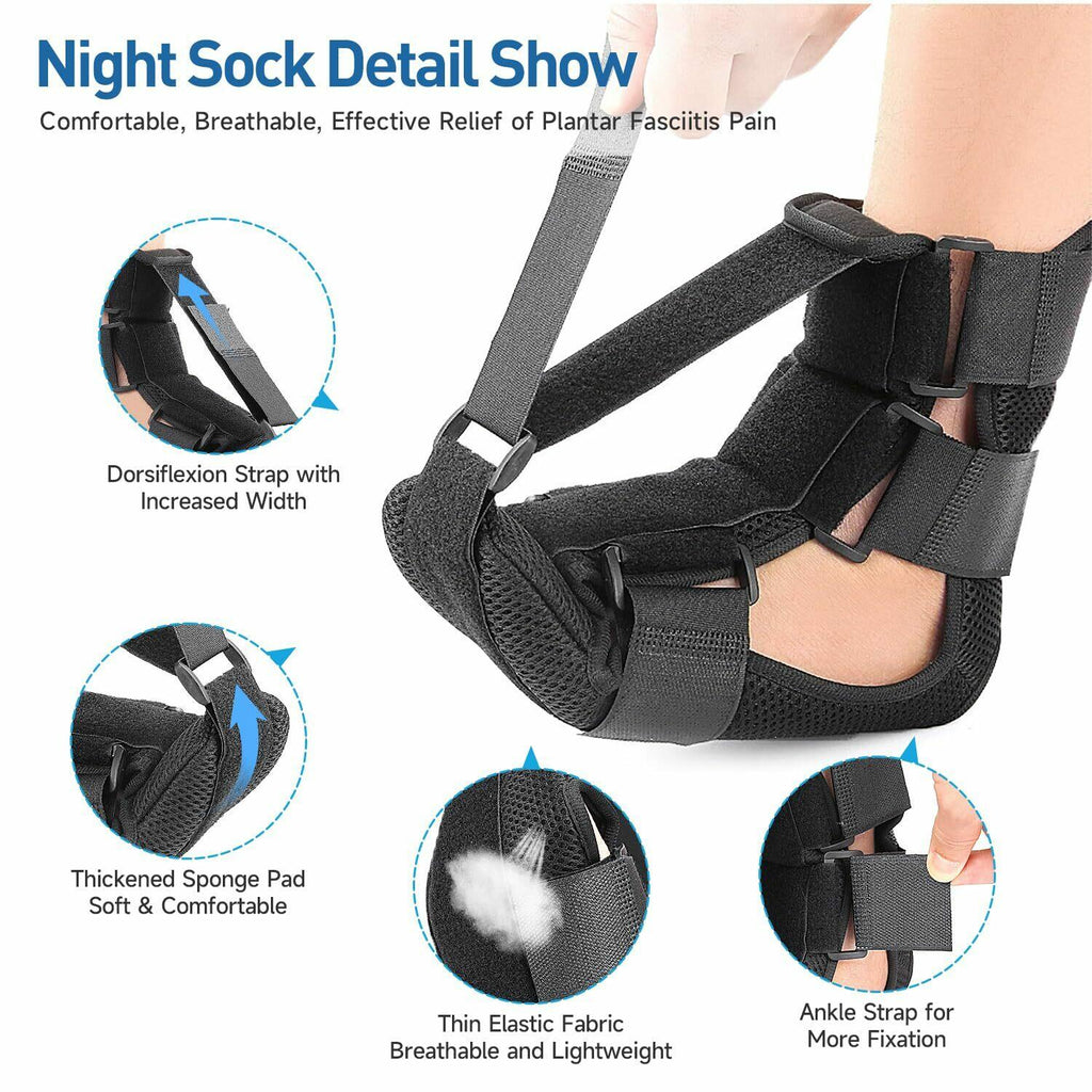 Night Splint for Plantar Fasciitis For Women Men, Achilles Tendonitis Brace with