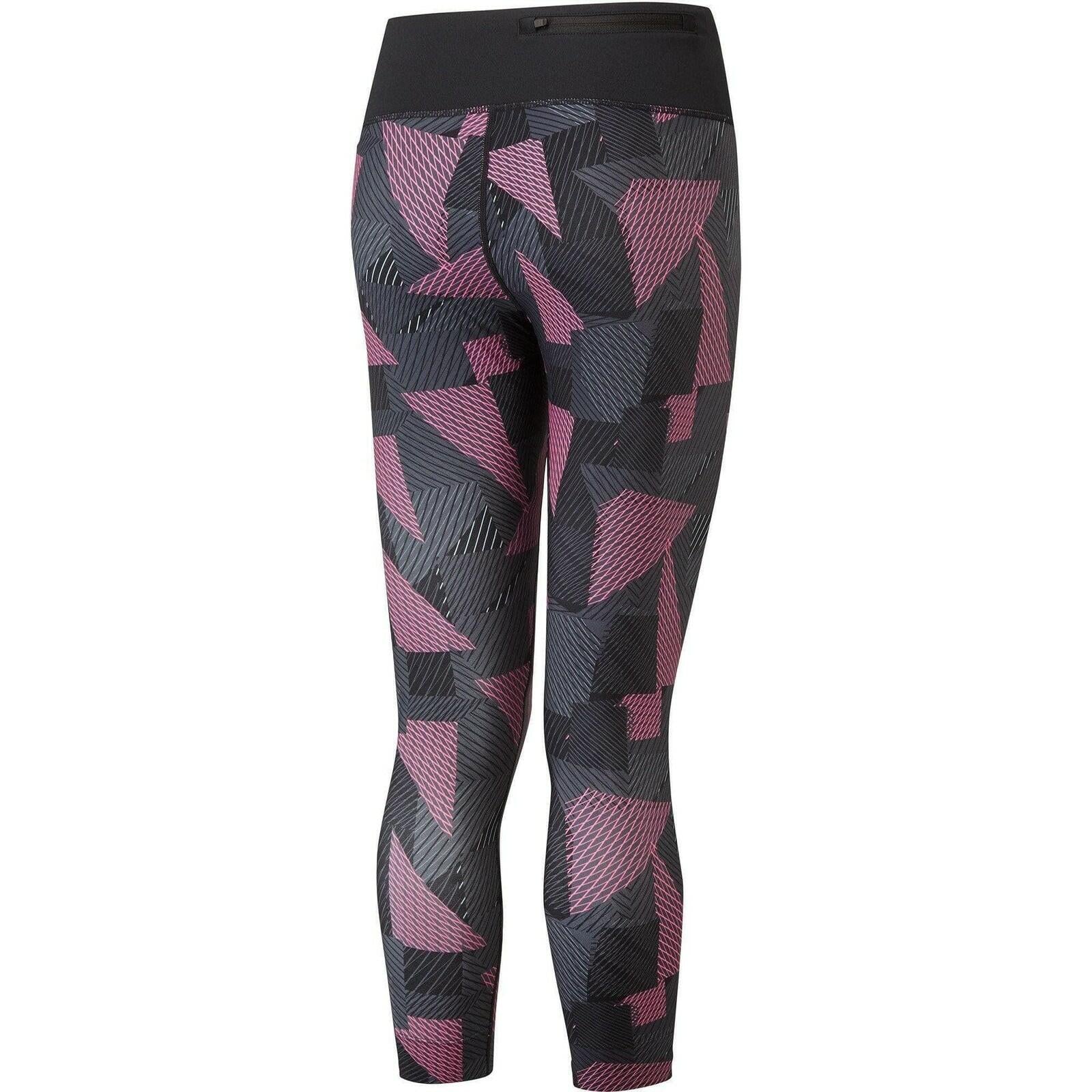Ronhill Womens Life Crop Tight, Black/HotPink Laser, 12